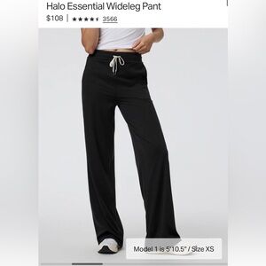 Vuori essential wide leg pant in black